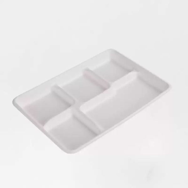Several Compartments Paper Packaging Biodegradable Dish for Snacking