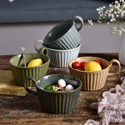 Creative Vintage Large Ceramic Cup Breakfast Bowl
