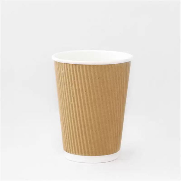Thickened Wall Heat-resisting Disposable Biodegradable Ripple Paper Cup